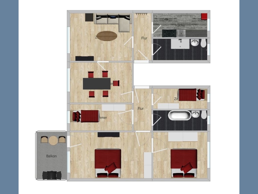 5 Zimmer-Wohnung 1.OG-4.OG - ausgestattet