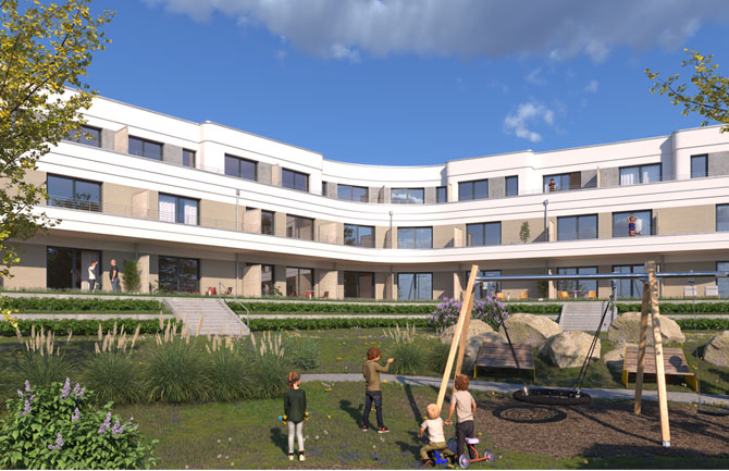 Neubauprojekt Erkner Außenaufnahme Neubauprojekt Erkner Außenaufnahme