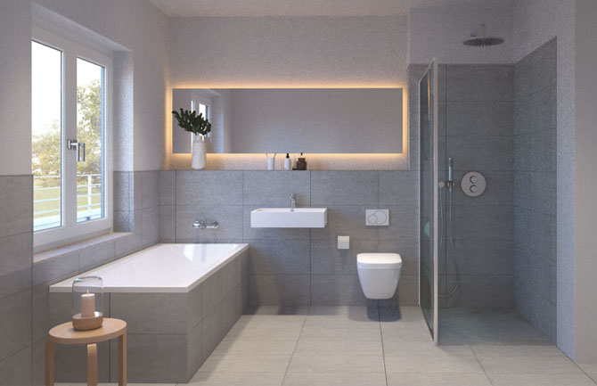 Neubauprojekt Erkner Visualisierung Badezimmer Neubauprojekt Erkner Visualisierung Badezimmer