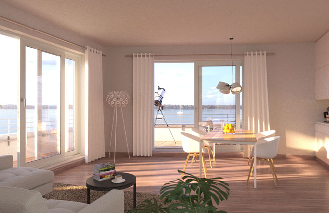 Neubauprojekt Erkner Visualisierung Wohnzimmer Neubauprojekt Erkner Visualisierung Wohnzimmer